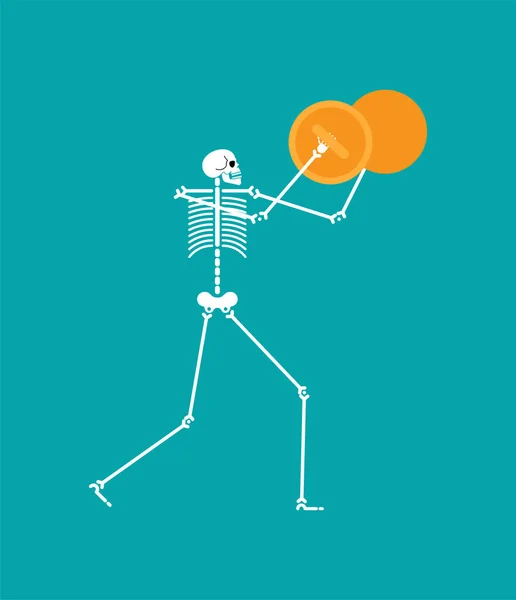 Músico Esqueleto Com Pratos Orquestra Morte Ilustração Vetorial — Vetor de Stock