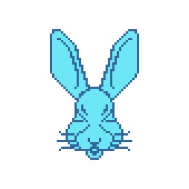 Tavşan suratlı pikseller. 8 bitrabbit namlu piksel