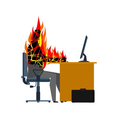 Tükenme kavramı. İş adamı yanıyor..