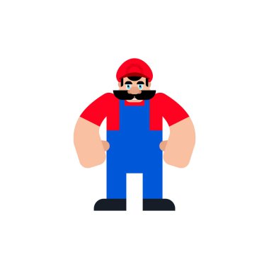 Bıyıklı tesisatçı izole edilmiş. Vektör illüstrasyonu