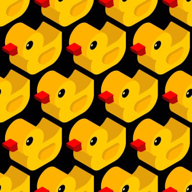 Lastik ördek izometrik desenli, dikişsiz. çocuk kumaşının arka planı