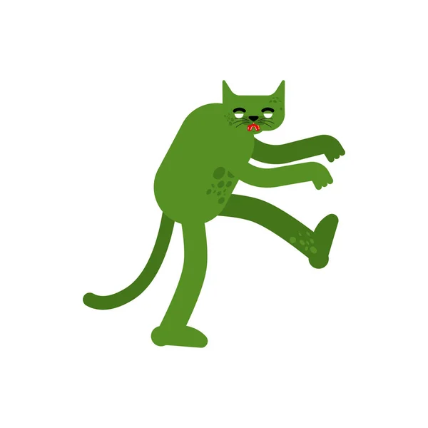 Kot Zombie Odizolowany Zwierzątko Zombie Ilustracja Wektora — Wektor stockowy