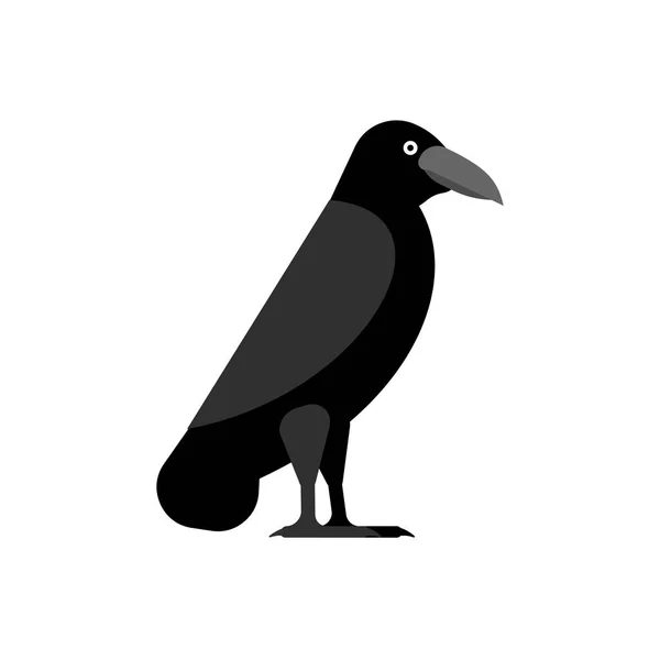 Μαύρο Κοράκι Απομονωμένο Μαύρο Κοράκι Σύμβολο Του Θανάτου — Διανυσματικό Αρχείο