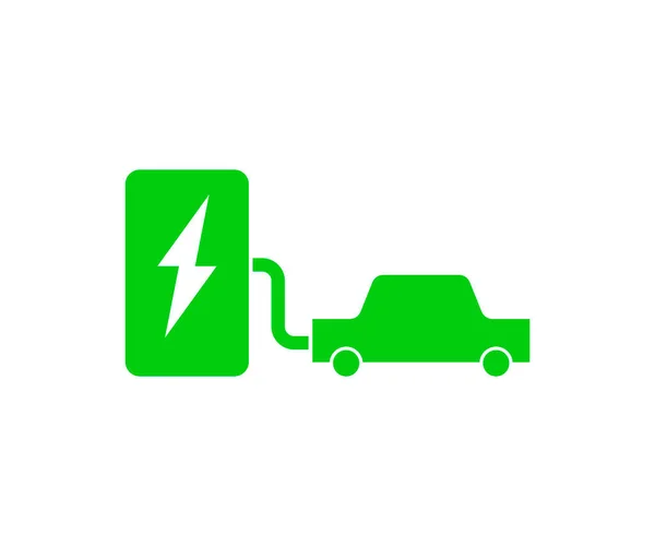 stock vector Charging for electric car sign. Green eco energy symbol.