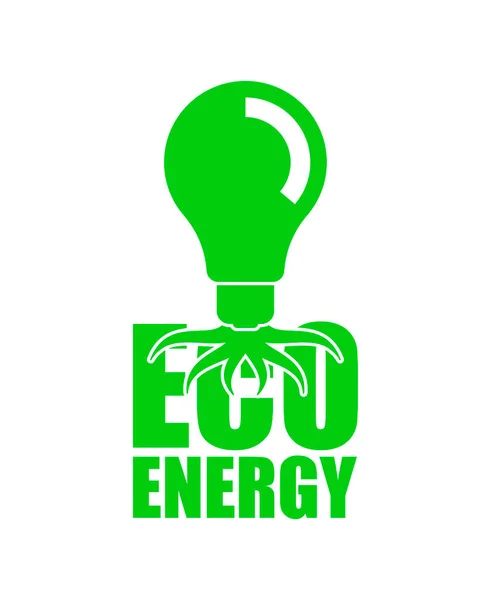 Eco Energia Lâmpada Solo Símbolo Ecológico Produção Electricidade Sinal Energia — Vetor de Stock