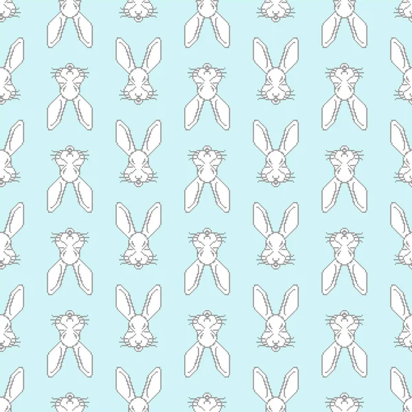 兔脸图案无缝 兔子嘴背景 婴儿用品装饰品 — 图库矢量图片