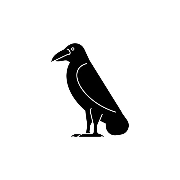 Black Raven Isoliert Schwarze Krähe Als Symbol Des Todes — Stockvektor