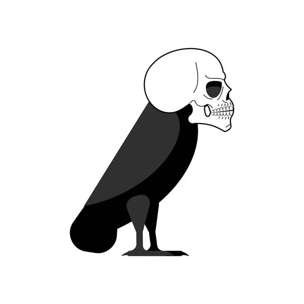 黑色乌鸦和骷髅 黑色乌鸦死亡的象征 — 图库矢量图片