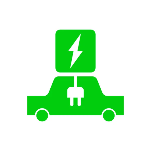 Nabíjím Elektromobil Green Eco Energy Symbol — Stockový vektor
