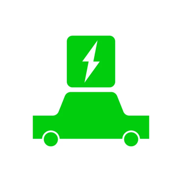 Carga Para Sinal Carro Elétrico Símbolo Ecológico Verde Energia — Vetor de Stock
