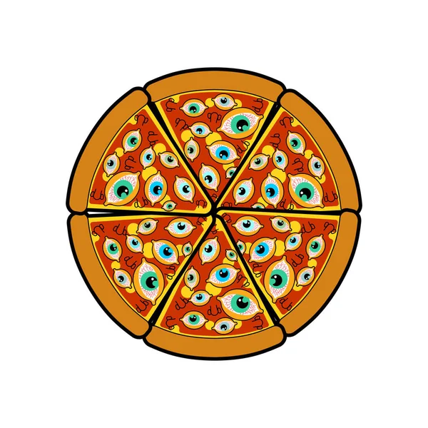 Pizza Odizolowanymi Oczami Ilustracja Wektora — Wektor stockowy