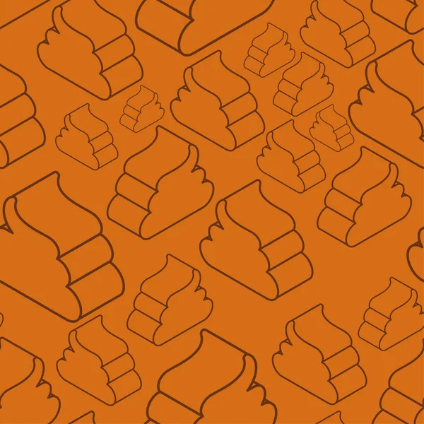 Shit Isometric Style Pattern Seamless Poop Background Vector —  Vetores de Stock