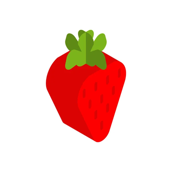 Ισόμετρο Στυλ Φράουλας Απομονωμένο Εικονογράφηση Διάνυσμα Berry — Διανυσματικό Αρχείο