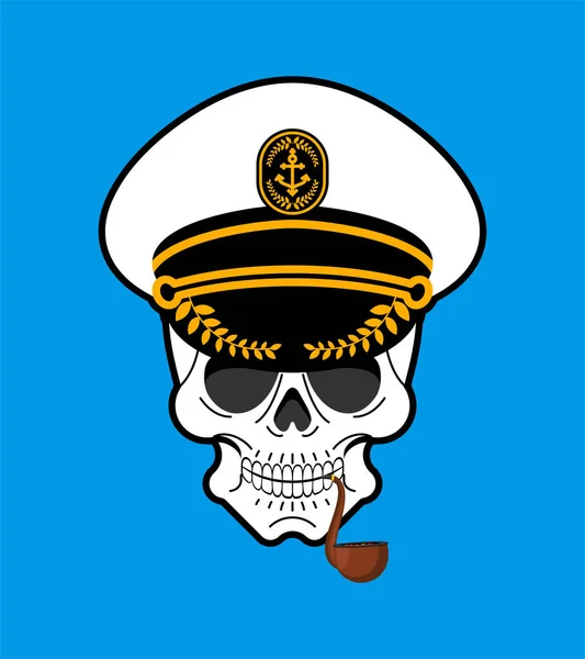Капитан Череп Морской Капитан Головной Скелет Векторная Иллюстрация — стоковый вектор