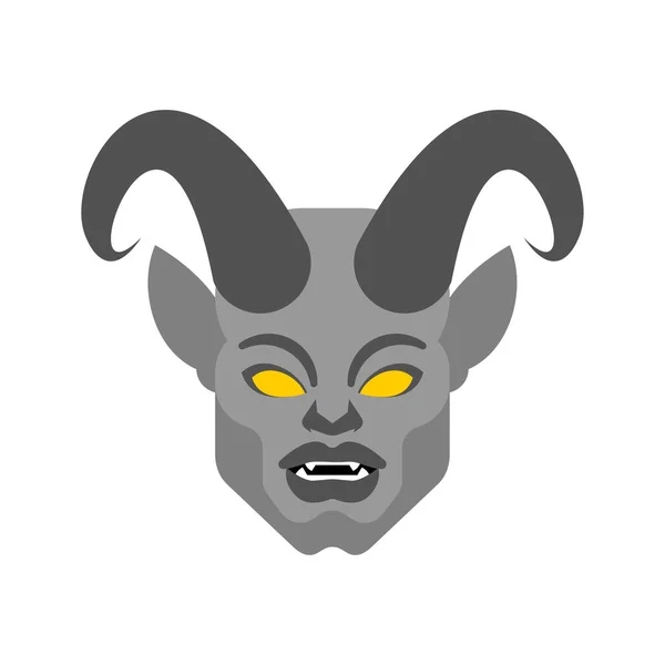 Gargoyle Yüzü Izole Edilmiş Baş Stone Şeytani Karakteri Canavar Fantastik — Stok Vektör