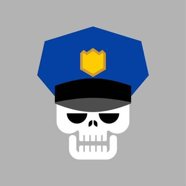 Calavera Policía Policía Cabeza Esqueleto — Vector de stock