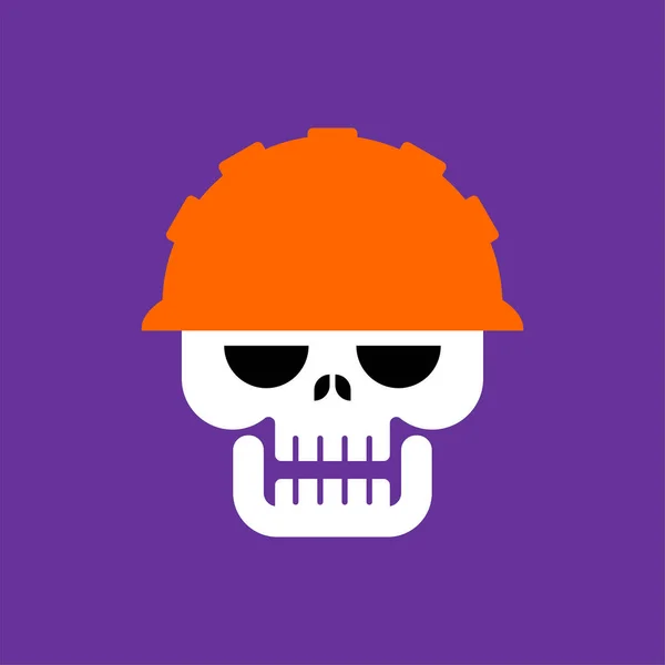 Skull Work Helmet Worker Head Skeleton — Stock Vector