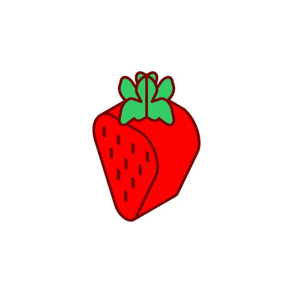Ισόμετρο Στυλ Φράουλας Απομονωμένο Εικονογράφηση Διάνυσμα Berry — Διανυσματικό Αρχείο