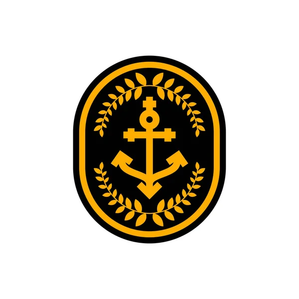 Capitán Firma Logo Ancla Náutica Ilustración Vectorial — Vector de stock