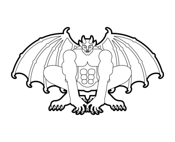 Gargoyle Isolato Personaggio Demoniaco Pietra Mostro Fantastico Oggetto Architettonico — Vettoriale Stock