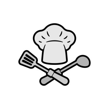 Şef işareti. Kitchener sembolü. Şef Aşçı ikonu. Lokanta dolumu