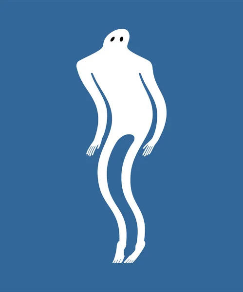 Homem Fantasma Isolado Fantasma Humano Ilustração Vetor Fantasma —  Vetores de Stock