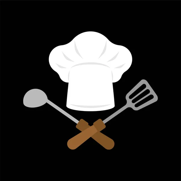 Señal Chef Símbolo Cocina Icono Cocina Principal Restaurante Emble — Vector de stock