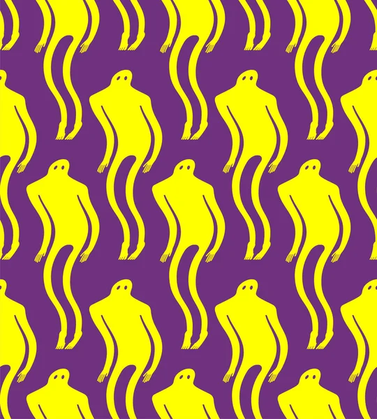 ゴーストマンパターンをシームレスに 人間の幻背景 スポークキッズファブリック装飾 — ストックベクタ
