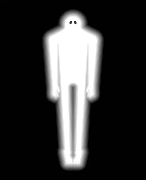 Uomo Fantasma Isolato Fantasma Umano Spook Illustrazione Vettoriale — Vettoriale Stock
