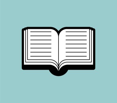 Doğrusal kitap işaretini aç. Kitap sembolü simgesi. Vektör illüstrasyonu