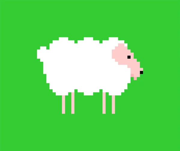 Sheep Pixel Art Lamb Bit Pixelated Vector Illustratio — Stock Vector