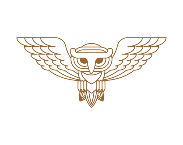 Liniowy Znak Sowy Symbol Sowy Orła Ilustracja Wektora — Wektor stockowy