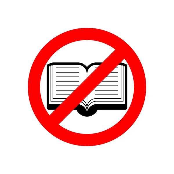Sluta Läsa Böcker Röd Väg Förbjuder Skylt Förbud Mot Böcker — Stock vektor