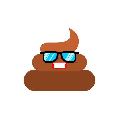 Cool shit. Poop in sunglasses. Vector illustration