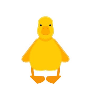 Ördek yavrusu izole edildi. Küçük ördek vektör illüstrasyonu