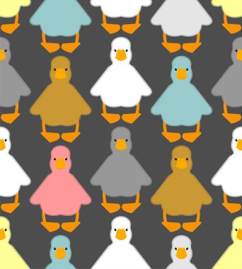 Ördek deseni kusursuz. Küçük ördek arka planı. Bebek kumaşı süsü.