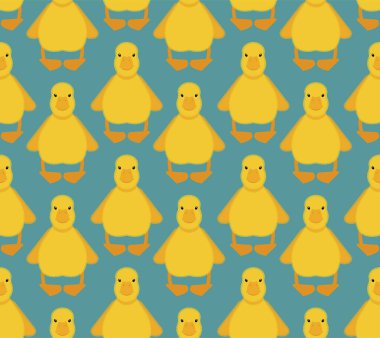 Ördek deseni kusursuz. Küçük ördek arka planı. Bebek kumaşı süsü.