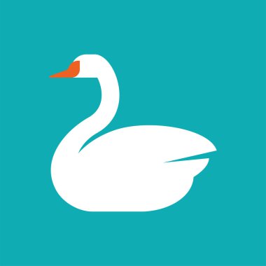 Beyaz kuğu işareti izole edildi. Vektör illüstrasyonu