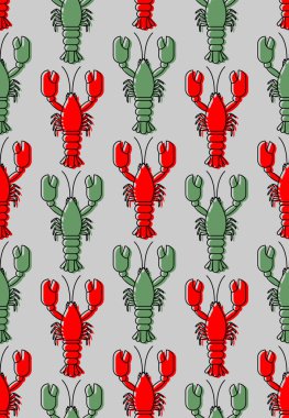 Kerevit deseni kusursuz. Pençeleri olan bir deniz hayvanı. Bebek kumaşı dokusu