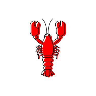 Kırmızı kerevit izole edilmiş. Pençeli deniz hayvanı