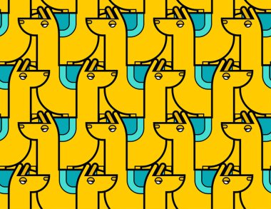 Lama alpaka çizgi film desenleri pürüzsüz. Çocuk kumaşı süsü.