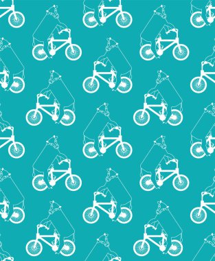 Bisiklet desenli, kusursuz bir inek. Çocuk kumaşı süsü.