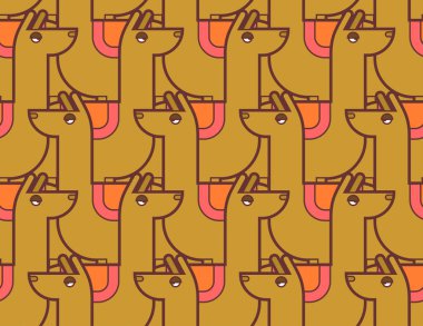 Lama alpaka çizgi film desenleri pürüzsüz. Çocuk kumaşı süsü.