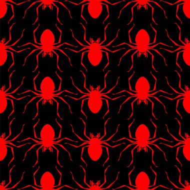 Örümcek deseni kusursuz. Zehirli, tehlikeli böcek geçmişi. Vektör dokusu