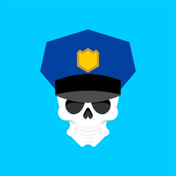 Череп Полицейского Скелет Полицейской Головы — стоковый вектор