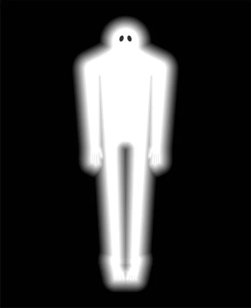 Homem Fantasma Isolado Fantasma Humano Ilustração Vetor Fantasma — Vetor de Stock