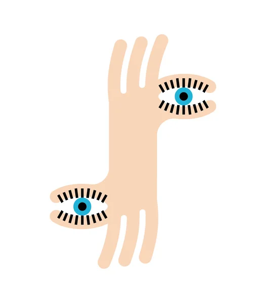 Fingeröga Kikaren Gör Handgest Vektorillustration — Stock vektor