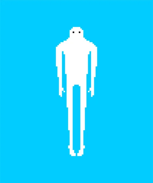 Arte Fantasma Pixel Fantasma Humano Bits Pixelado Spook Vector Ilustração — Vetor de Stock
