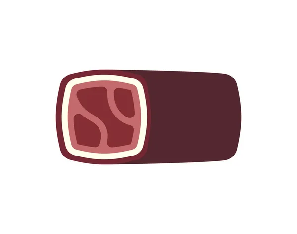 Jerky Dry Cured Sausage Isolated Sujuk Vector Illustration — Stock Vector