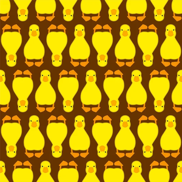Duckling Pattern Senza Soluzione Continuità Piccolo Sfondo Anatra Ornamento Del — Vettoriale Stock
